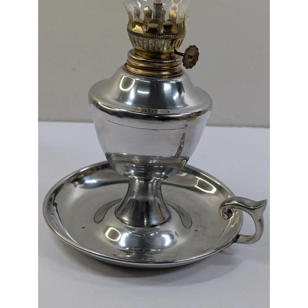 Signed Vintage Miniature Finger‎ Kerosene Oil Lamp